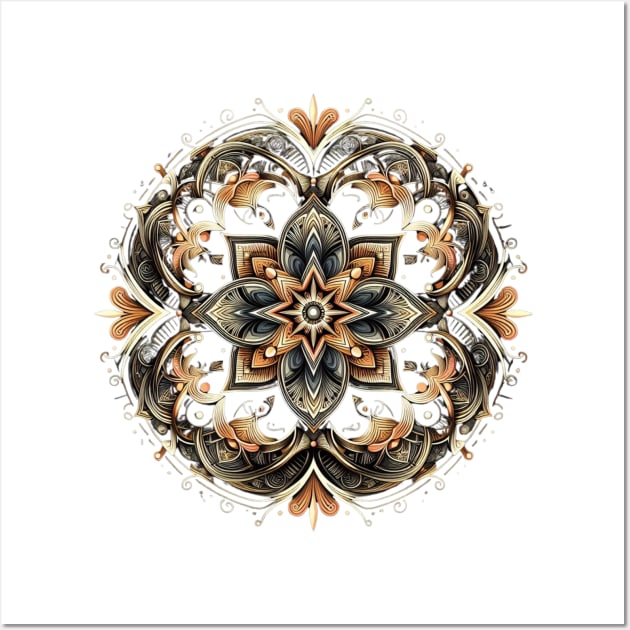 Simetrical and geometrical pattern -floral star Wall Art by YuYu